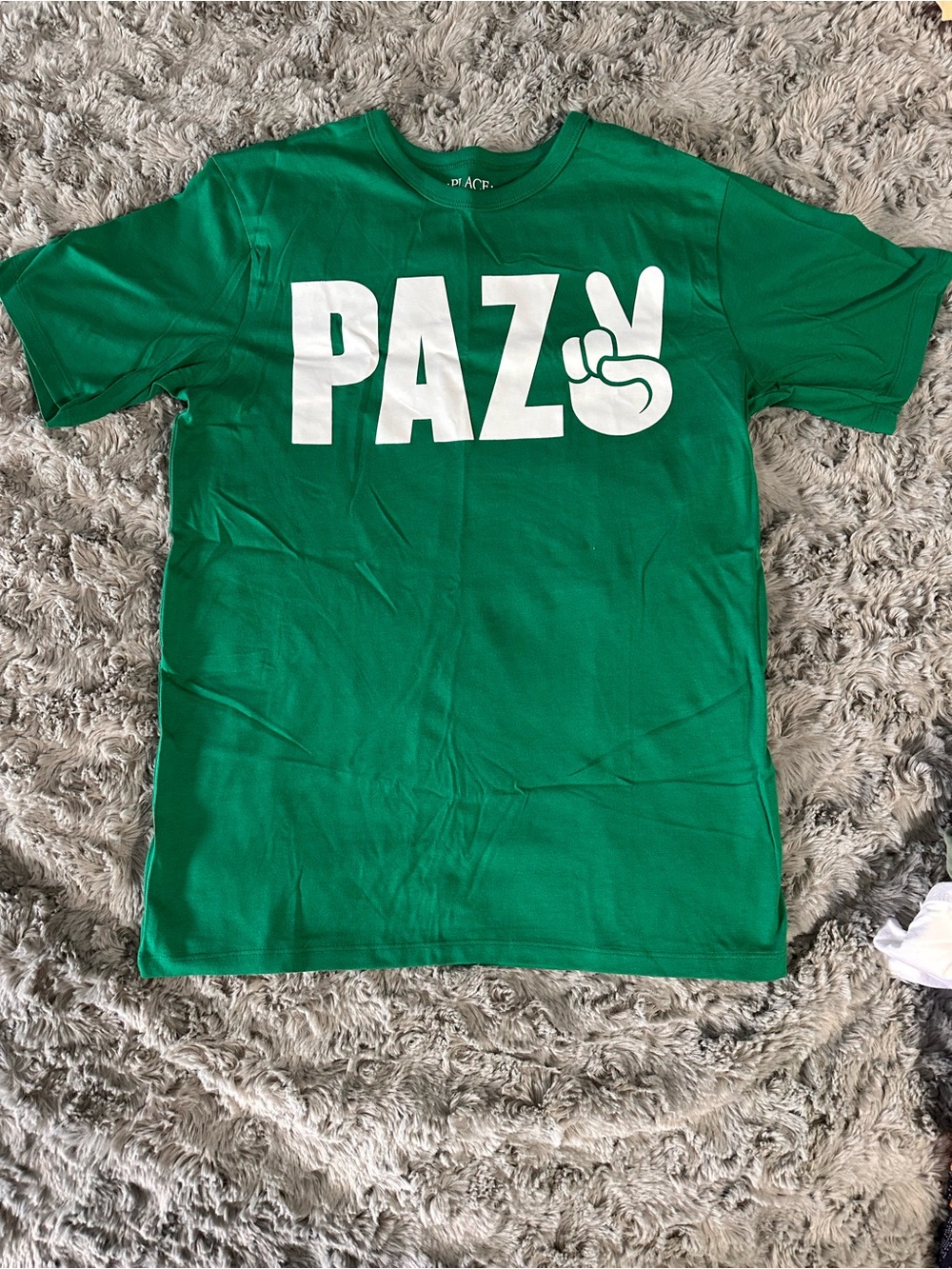 The Children's Place Green PAZ Graphic Tee with Peace Hand